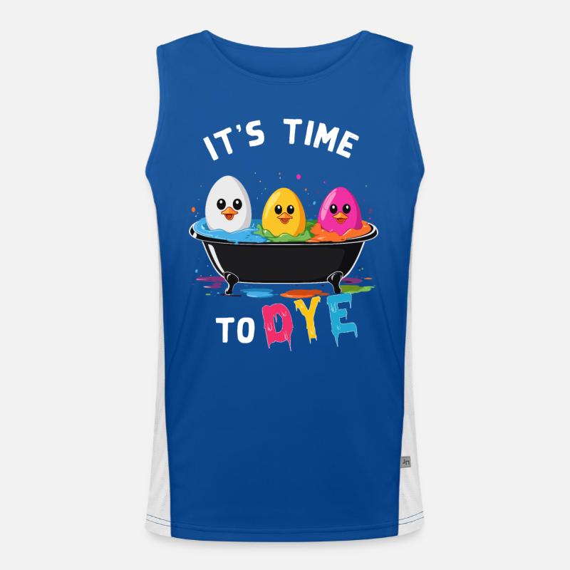 Eierfärben Spruch Farben Zu Ostern Lustig Bunt Funktionelles Kontrast-Tank Top für Männer 