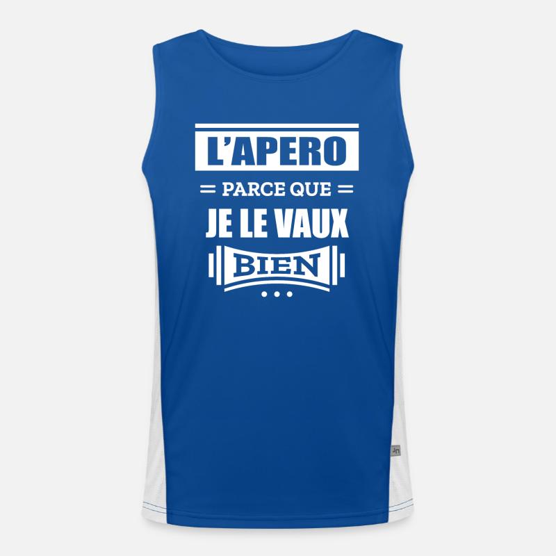 L'APÉRO PARCE QUE JE LE VAUX BIEN Débardeur respirant contrasté Homme 
