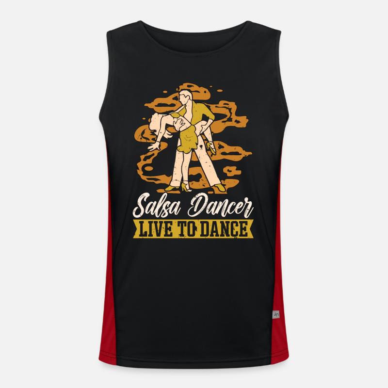 Salsa Dancer Live To Mambo Dancing Salsa Dancer Funktionelles Kontrast-Tank Top für Männer 