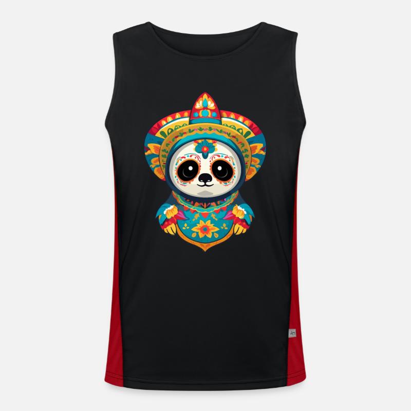 Sloth Iconic Sugar Skull Mexico Men's Functional Contrast Tank Top 