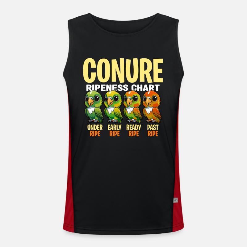 Conure Ripeness Chart Under Pet Bird Conure Lover Funktionelles Kontrast-Tank Top für Männer 