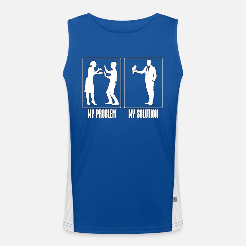 Conure Lover My Problem My Solution Pictogram Dad Funktionelles Kontrast-Tank Top für Männer 