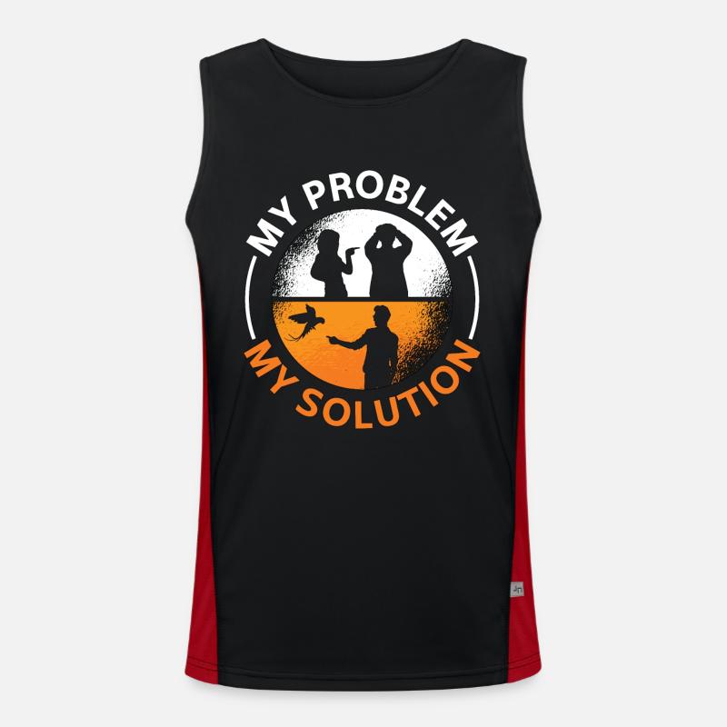 Macaw Lover My Problem My Solution Pictogram Dad Funktionelles Kontrast-Tank Top für Männer 
