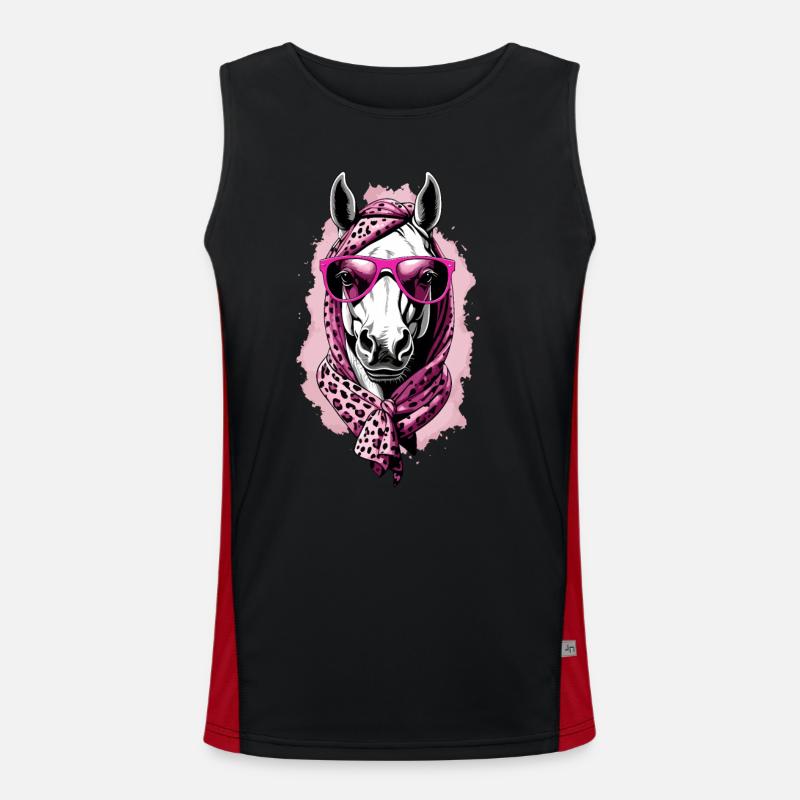 Mama Pferd Pferdeliebhaber Mutter Pferdemädchen Funktionelles Kontrast-Tank Top für Männer 