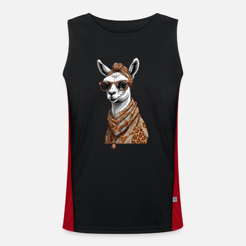 Lama Alpaca Lustiges Mutter Design Funktionelles Kontrast-Tank Top für Männer 