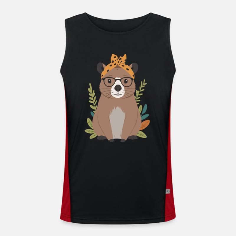 Drôle Capymama Capybara Maman Débardeur respirant contrasté Homme 