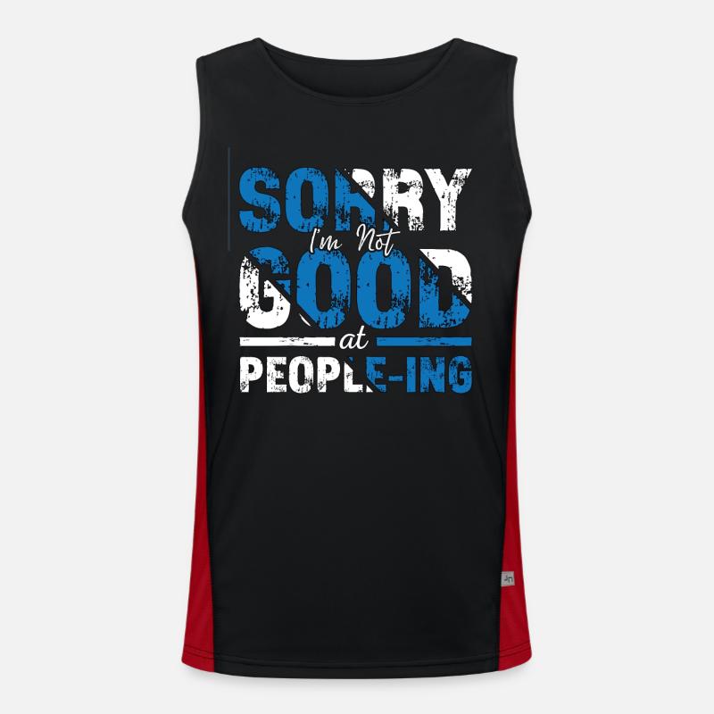 Introvert Sorry I'm Not Good Introverted Shy Men's Functional Contrast Tank Top 