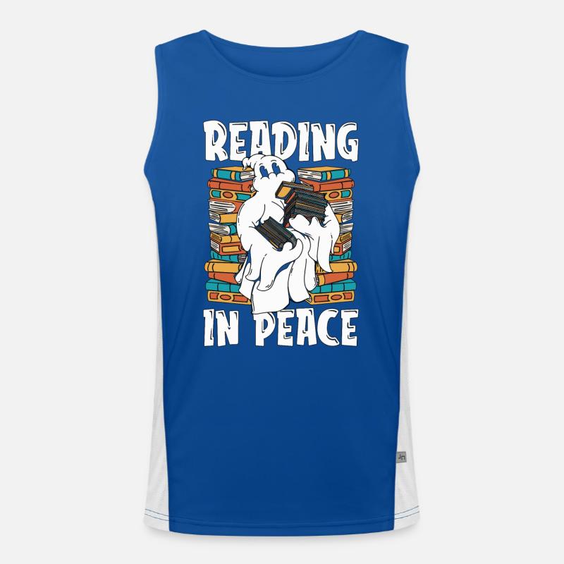 Reading In Peace Loves Reading Books Avid Reader Men's Functional Contrast Tank Top 