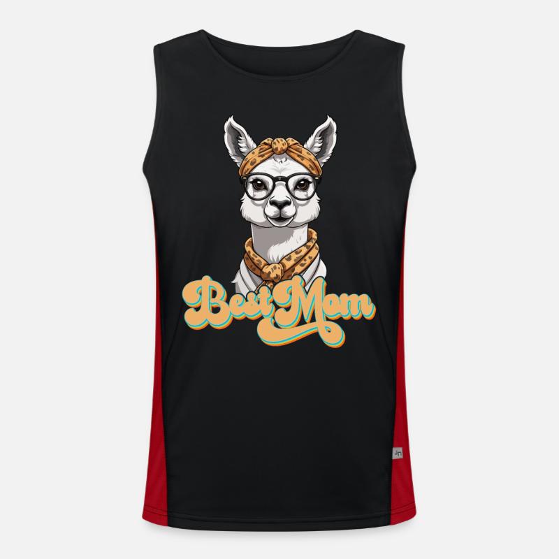 Lama Liebende Mama Lustiges Mutter Design Funktionelles Kontrast-Tank Top für Männer 
