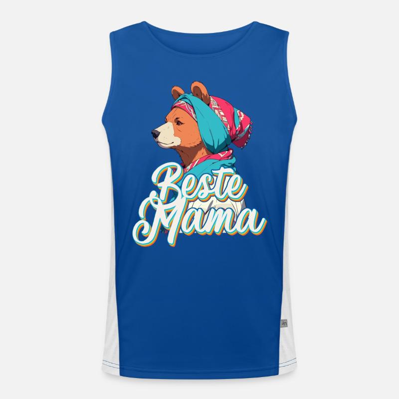 Beste Mama Lustige Muttertag Design Highlights Funktionelles Kontrast-Tank Top für Männer 