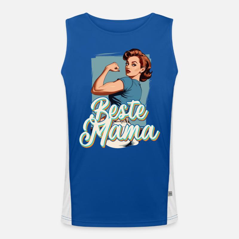 Beste Mama Muttertag Stolze Lustige Mutti Design Funktionelles Kontrast-Tank Top für Männer 