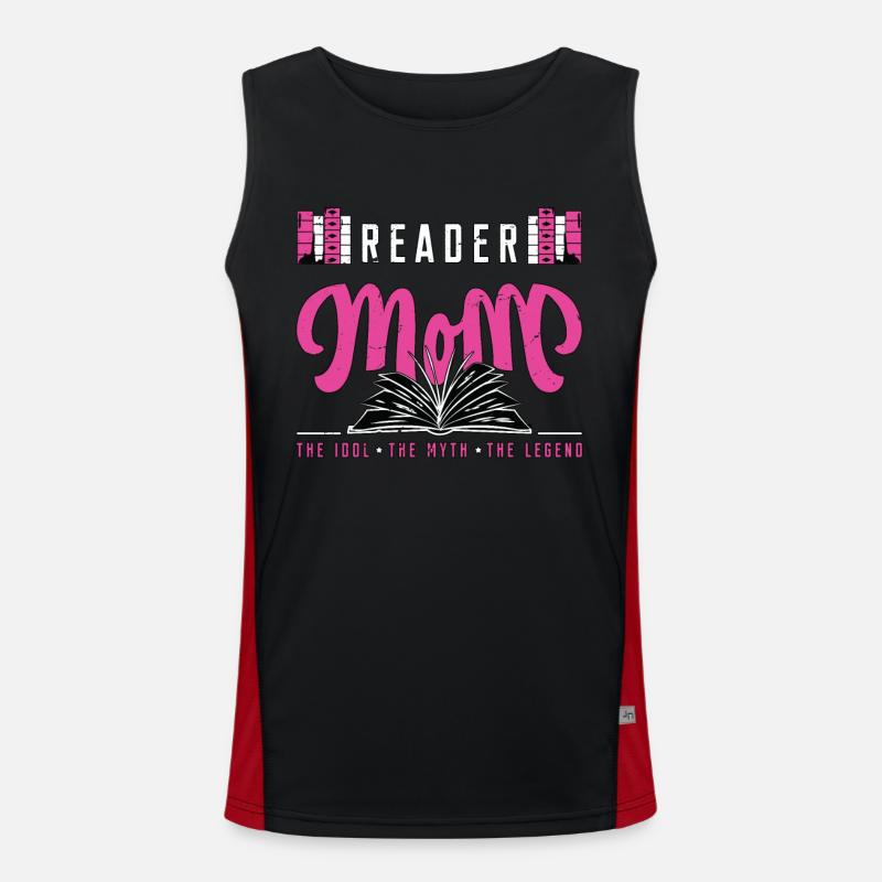 Reader Mom The Idol The Myth Reading Book Lover Men's Functional Contrast Tank Top 