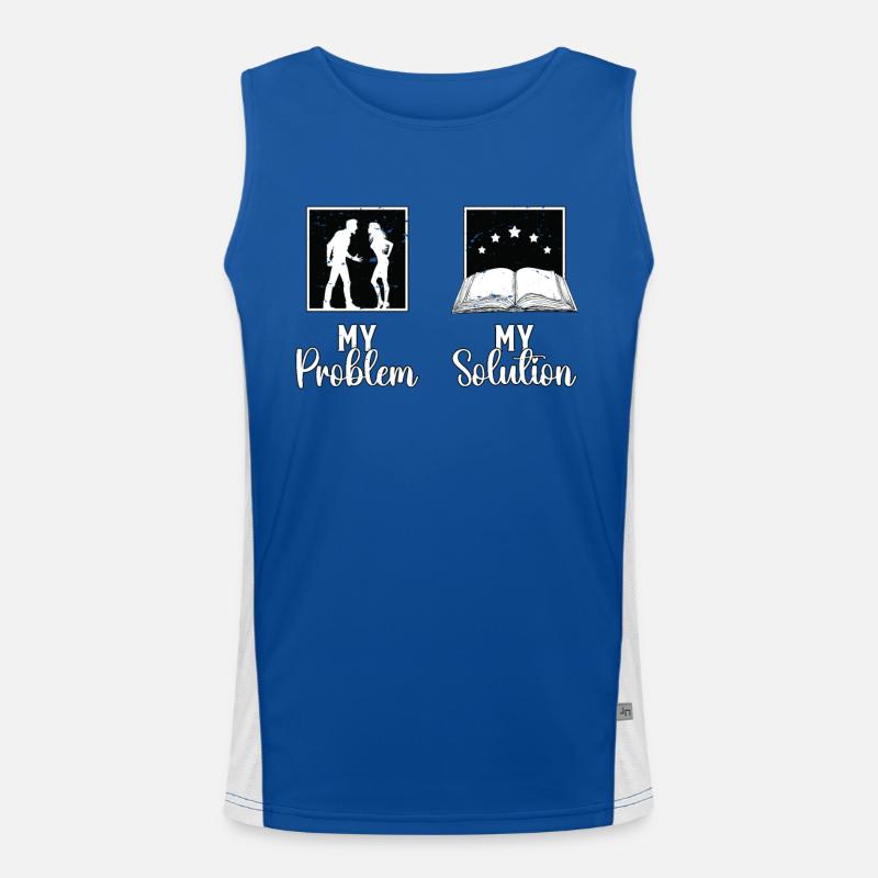 Reader My Problem My Solution Pictogram Mom Dad Men's Functional Contrast Tank Top 