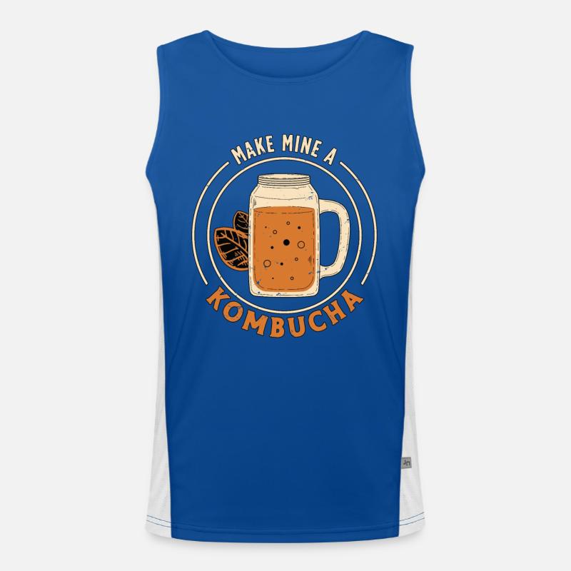 Kombucha Make Mine A Kombucha Brewing Tea Mushroom Men's Functional Contrast Tank Top 