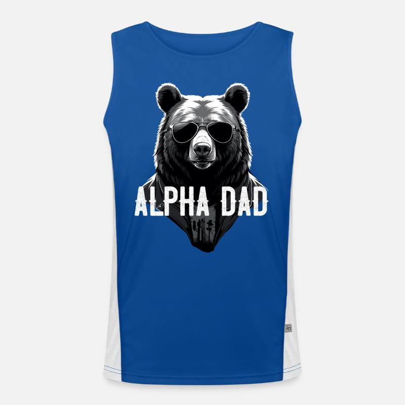 Alpha Dad Funny Bear Father Perfect Style Men's Functional Contrast Tank Top 