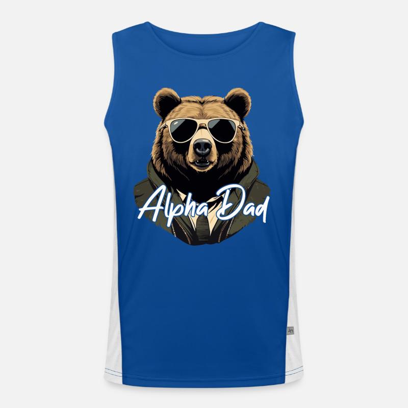 Alpha Dad Funny Bear Father Perfect Style Men's Functional Contrast Tank Top 