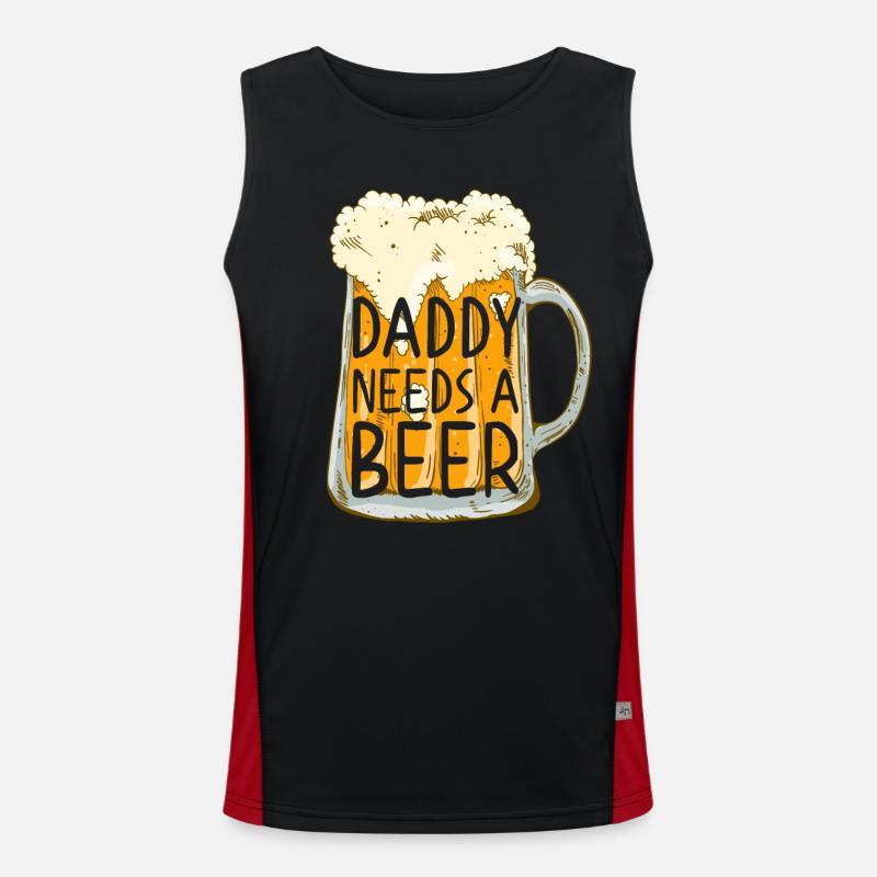 Daddy Needs Beer Funny Dad Perfect Style Men's Functional Contrast Tank Top 