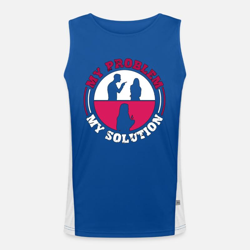 Hot Tea Lover My Problem My Solution Pictogram Mom Funktionelles Kontrast-Tank Top für Männer 