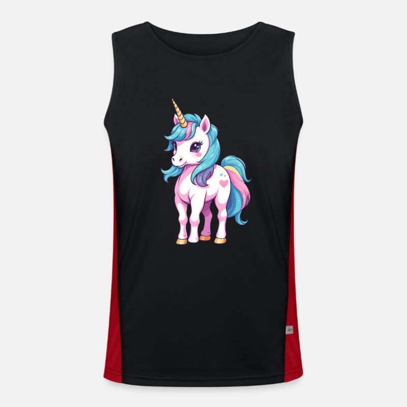 Couleurs pastel de conception de licorne unique Débardeur respirant contrasté Homme 
