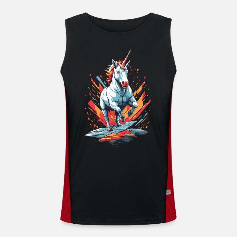 Einhorn Liebhaber Design Lustige Einhörner Süß Funktionelles Kontrast-Tank Top für Männer 