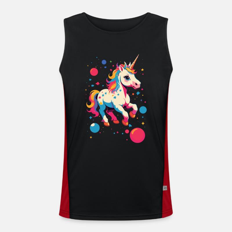 Einhorn Liebhaber Design Lustige Einhörner Funktionelles Kontrast-Tank Top für Männer 
