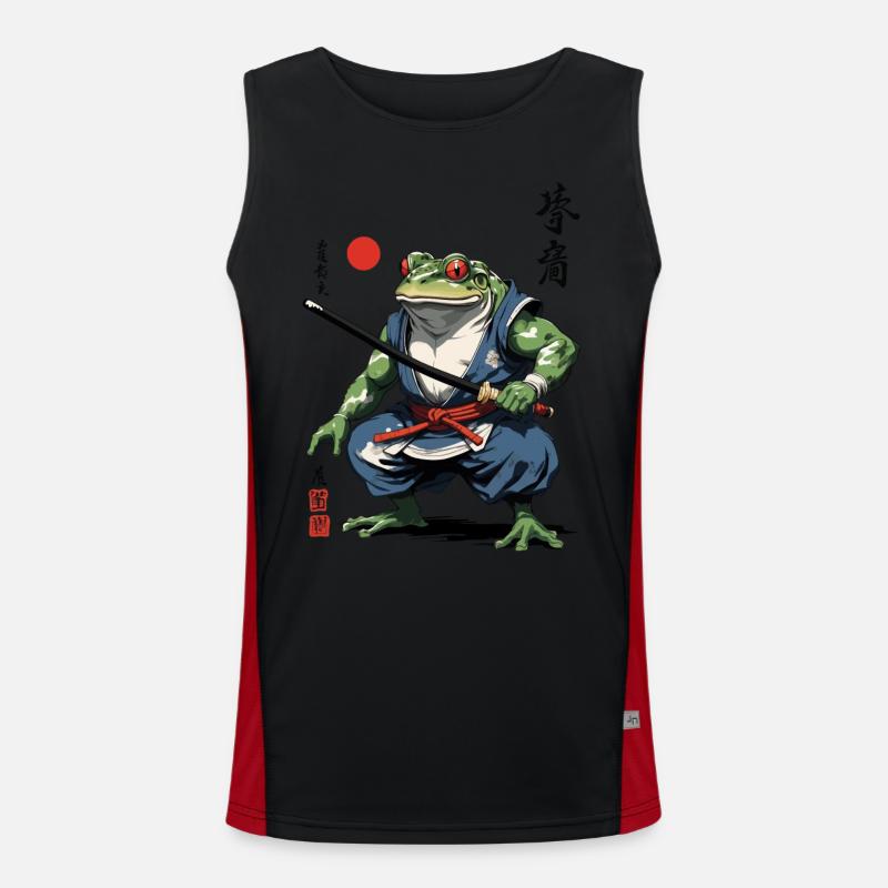 Samouraï grenouille Vintage Ukiyo-e Style Artwork Débardeur respirant contrasté Homme 