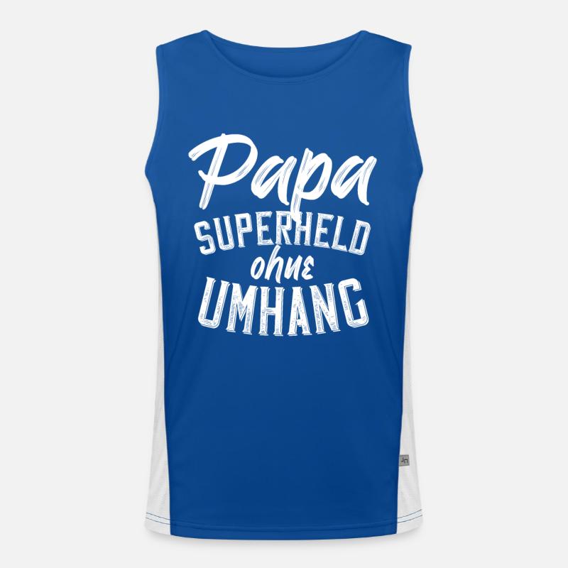 Superheld Papa Papas Geburtstag Perfekter Style Funktionelles Kontrast-Tank Top für Männer 