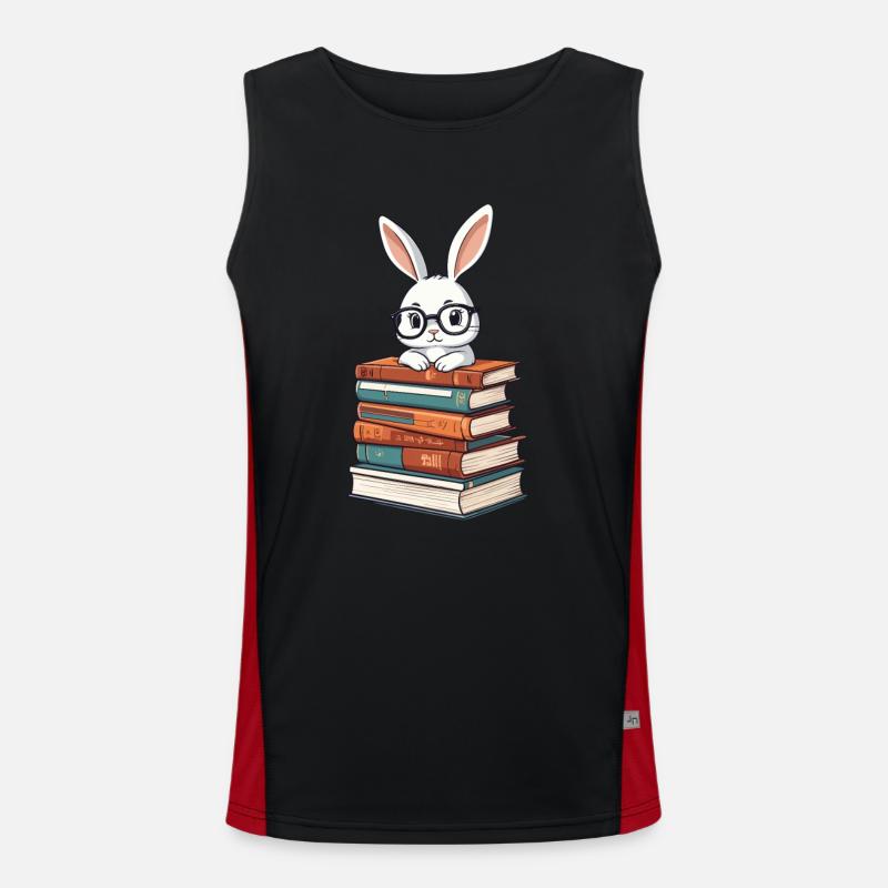 Lapin de lecture Style rat de bibliothèque parfait Débardeur respirant contrasté Homme 