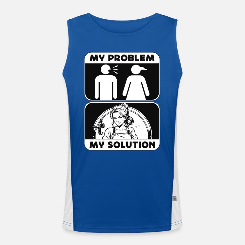 Bladesmith My Problem My Solution Pictogram Mom Funktionelles Kontrast-Tank Top für Männer 