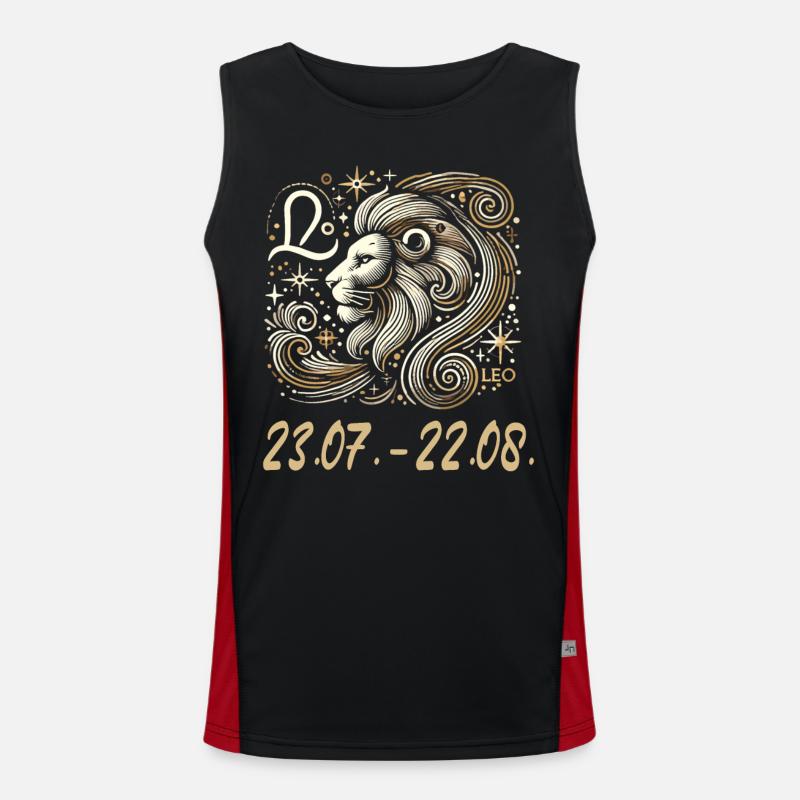 Himmlischer Löwe Sternzeichen Funktionelles Kontrast-Tank Top für Männer 