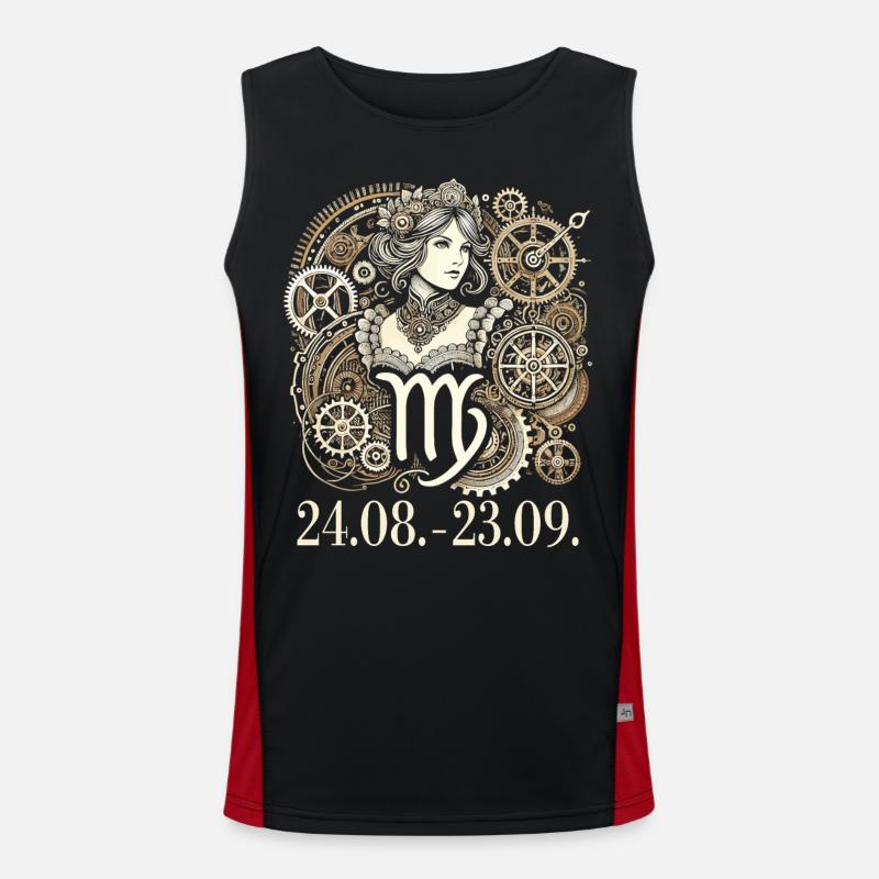 Sternzeichen Jungfrau Steampunk Stil Funktionelles Kontrast-Tank Top für Männer 