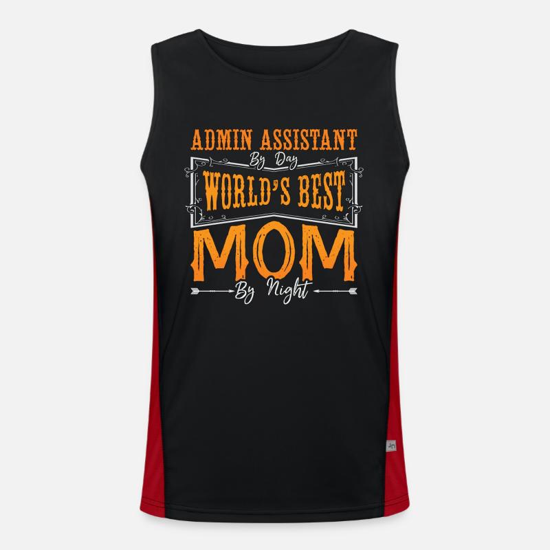 Admin Assistant By Day World's Best Office Worker Funktionelles Kontrast-Tank Top für Männer 