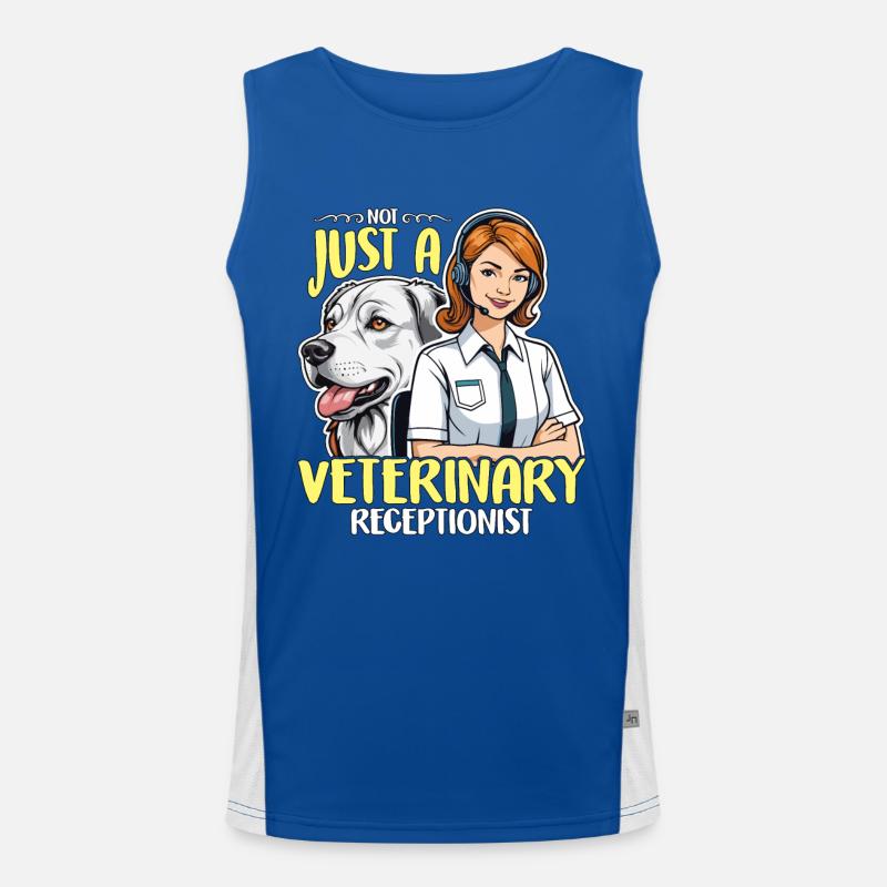 Receptionist Not Just A Veterinary Office Worker Men's Functional Contrast Tank Top 