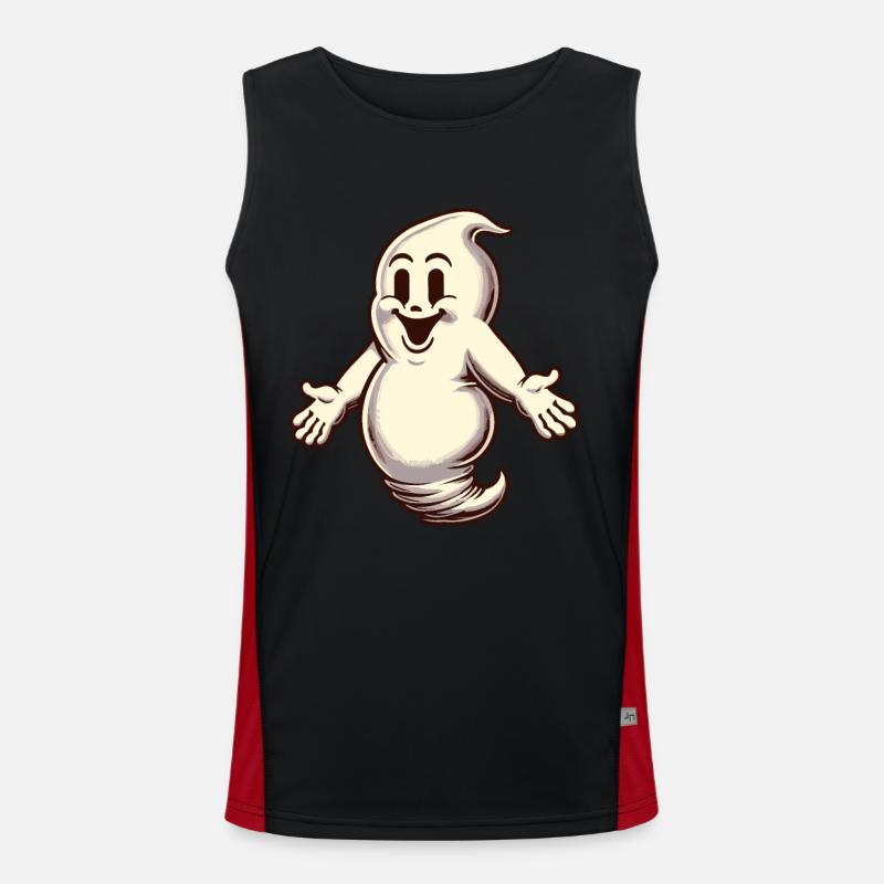 Funny Vintage Ghost Knows Nothing Men's Functional Contrast Tank Top 