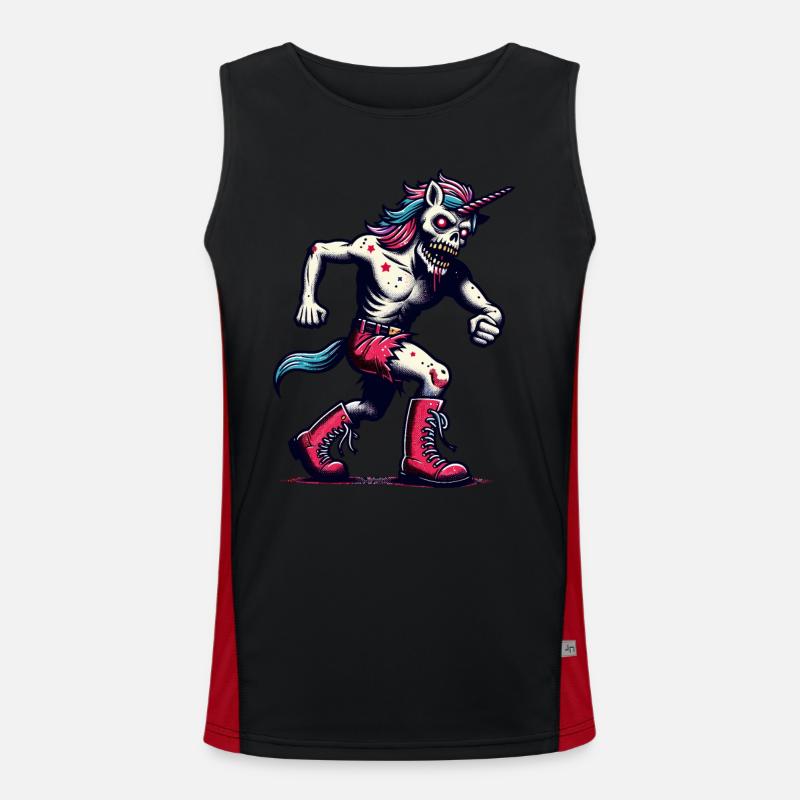 Zombie Einhorn Undead Mystical Creature Funktionelles Kontrast-Tank Top für Männer 