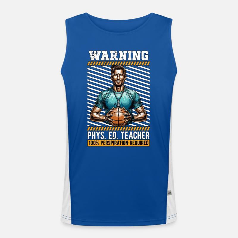 P.E Instructor Warning Phys. Ed. Teacher Athletes Funktionelles Kontrast-Tank Top für Männer 