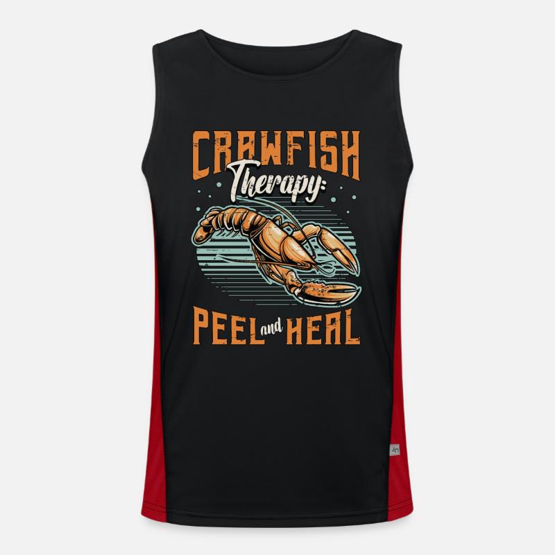 Crawfish Boil Crawfish Therapy Peel And Shellfish Funktionelles Kontrast-Tank Top für Männer 