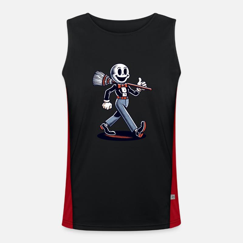Dessin animé rétro balai de sorcière Magic Vintage Design Débardeur respirant contrasté Homme 