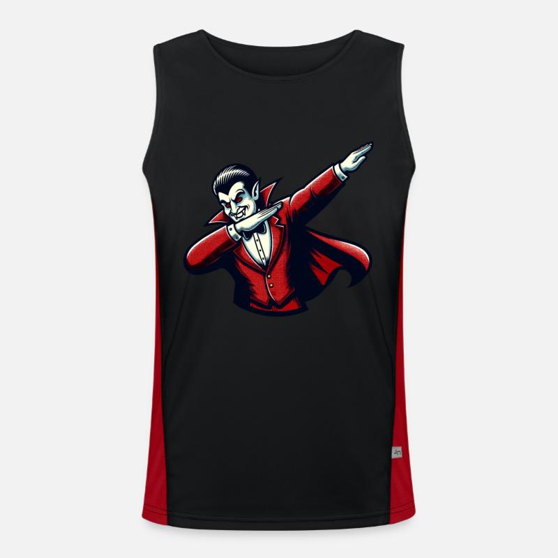 Dabbender Vampir Lustiges Dabbing Design Funktionelles Kontrast-Tank Top für Männer 