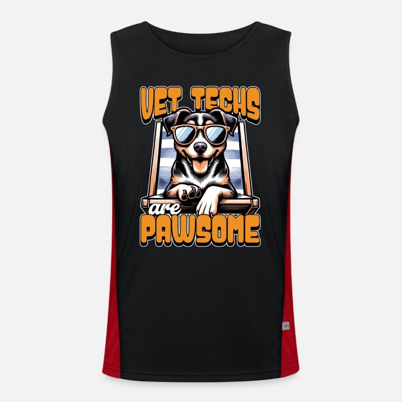 Vet Techs Are Pawsome Veterinary Practitioner Funktionelles Kontrast-Tank Top für Männer 
