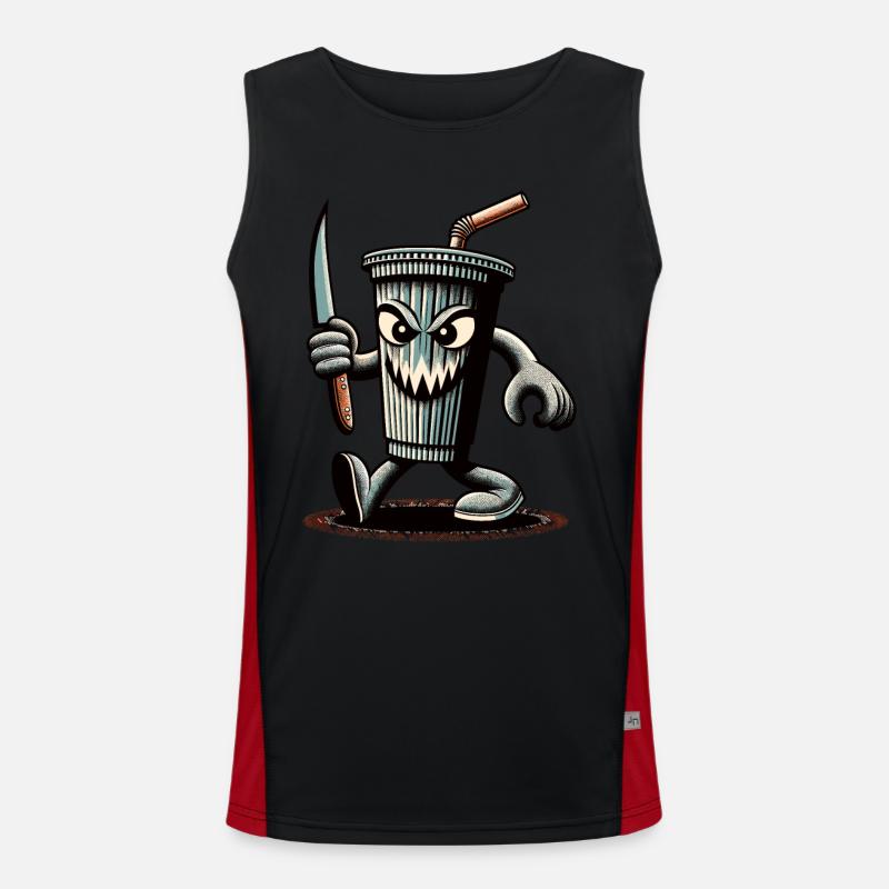 Scary Psycho Drinking Cup Boissons Débardeur respirant contrasté Homme 
