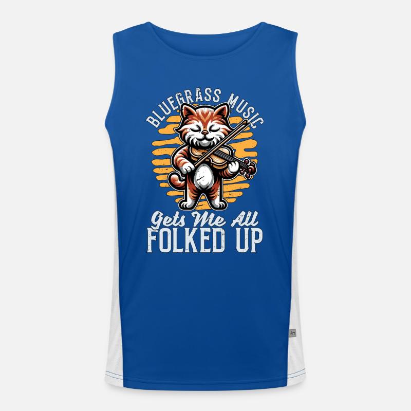 Fiddle Bluegrass Music Gets Me String Instrument Funktionelles Kontrast-Tank Top für Männer 