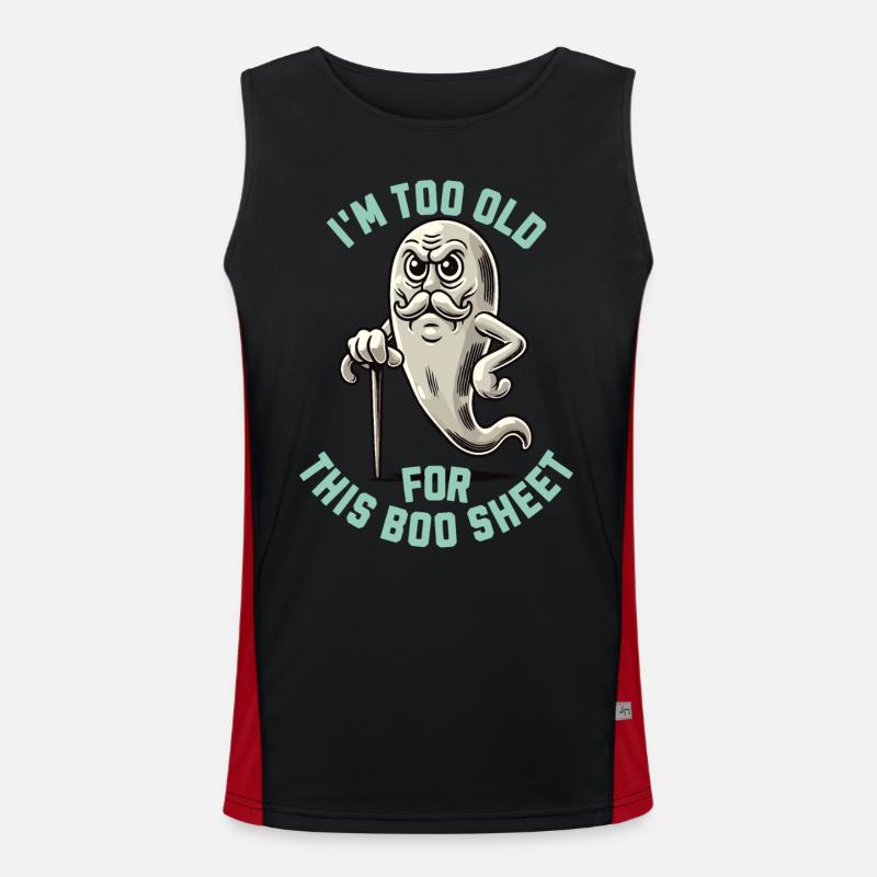 Boo Sheet Geist Lustiges Spruch Design Funktionelles Kontrast-Tank Top für Männer 