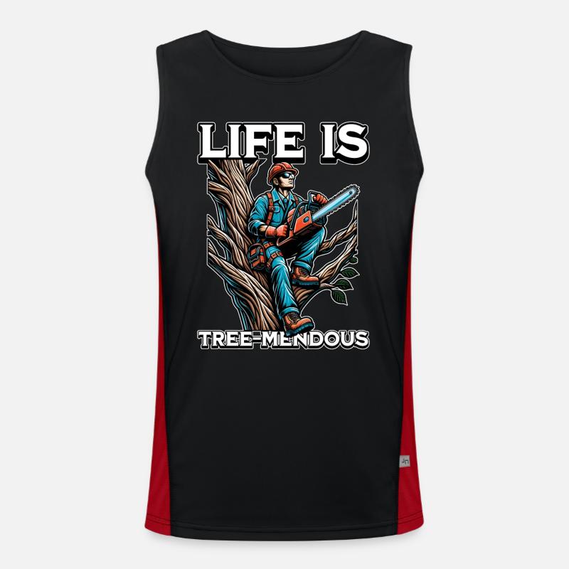 Arborist Life Is Tree-Mendous Tree Technician Funktionelles Kontrast-Tank Top für Männer 