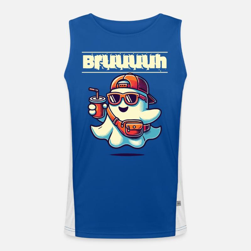 Cooles Halloween Gespenst Sagt Bruh Funktionelles Kontrast-Tank Top für Männer 