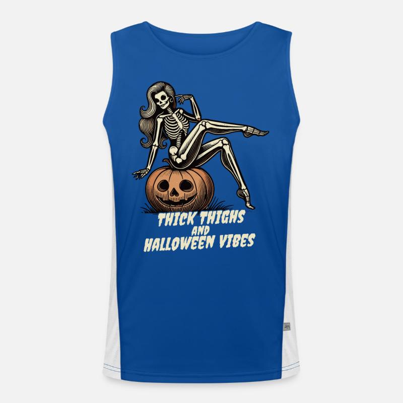 Drôle Halloween Thick Thighs Vibes Débardeur respirant contrasté Homme 