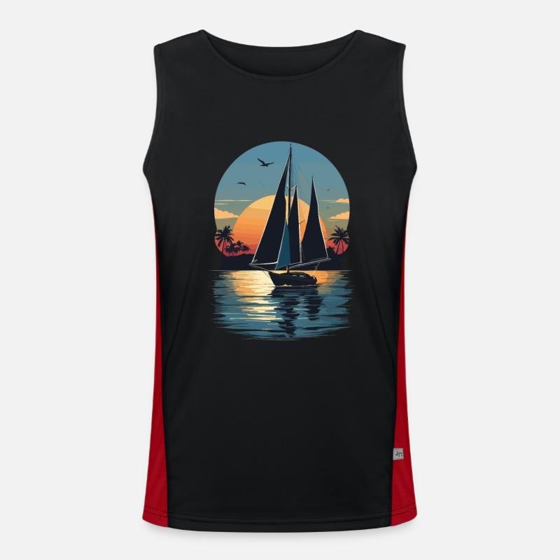 Voile au coucher du soleil Débardeur respirant contrasté Homme 