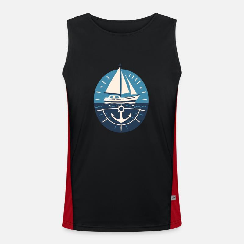 äSegelboot Mit Anker Und Meer Funktionelles Kontrast-Tank Top für Männer 