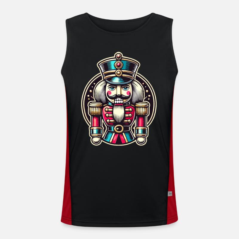 Traditional Nutcracker for Christmas - Men's Functional Contrast Tank Top  - black/red