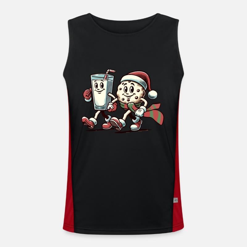 Fröhliche Weihnachten Mit Lustigem Maskottchen Funktionelles Kontrast-Tank Top für Männer 